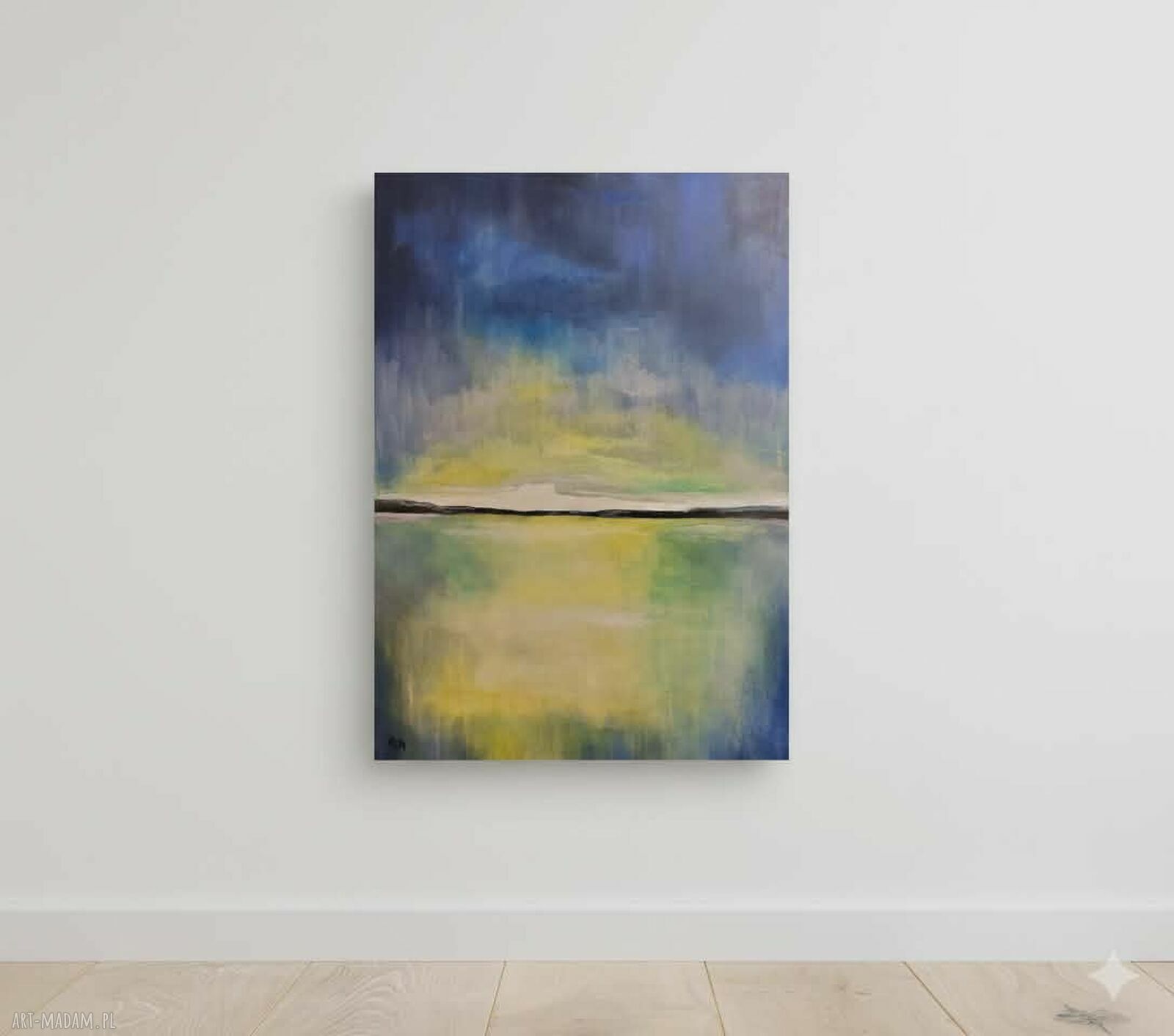 Abstrakcja - ręcznie malowany obraz akrylowy 70x50 cm na płótnie (sygnowany)