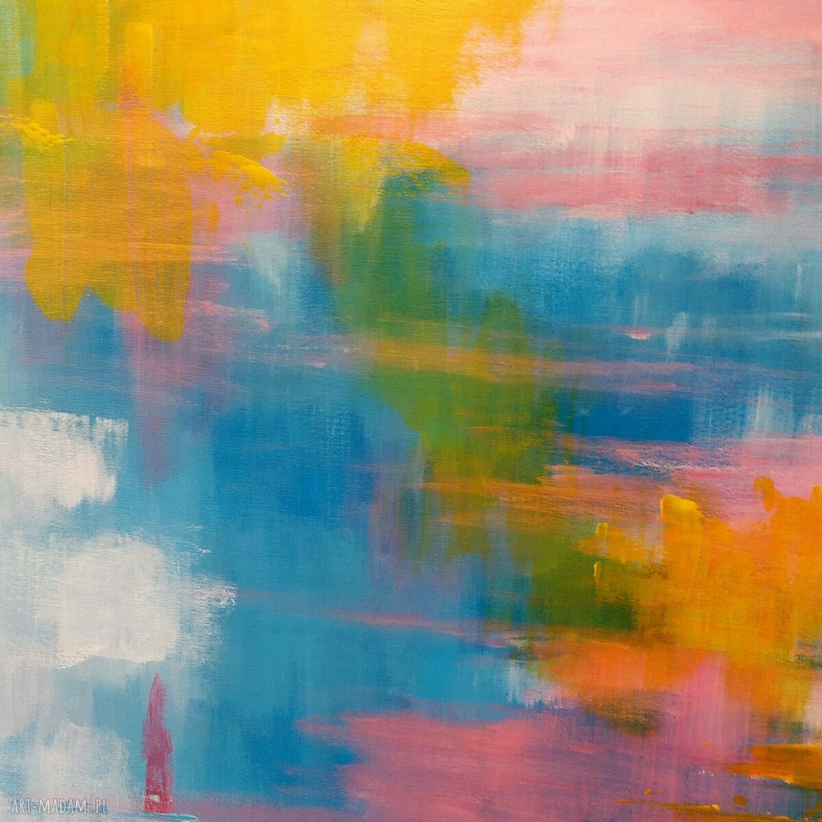 Abstrakcja - nowoczesny obraz akrylowy 120x120 cm na płótnie