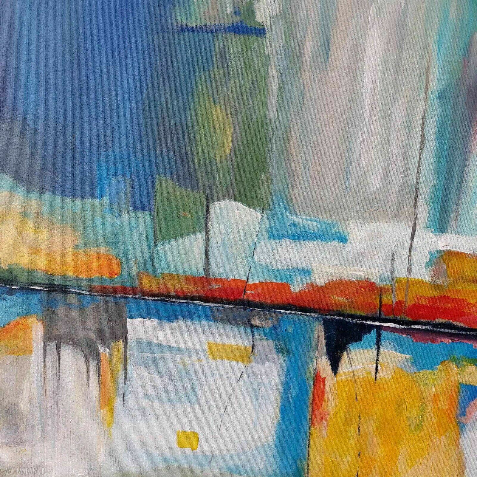 Abstrakcyjny obraz akrylowy 60x60 cm - gotowy do zawieszenia