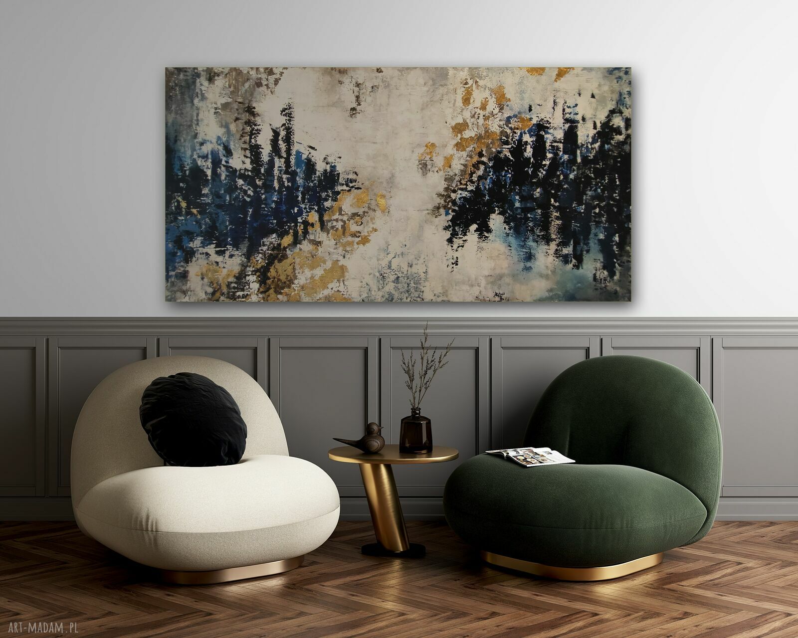 Abstrakcja XXL „Otchłań” - ręcznie malowany obraz strukturalny 100x140