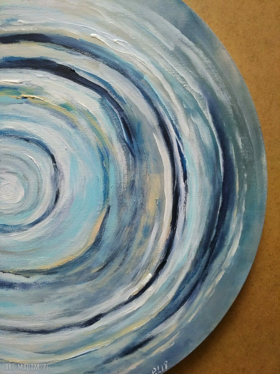 ABSTRAKCJA - okrągły obraz akrylowy 40 cm
