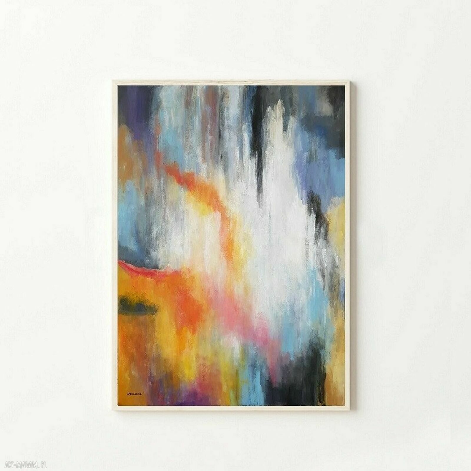 Abstrakcyjny obraz akrylowy na płótnie 100x70 cm