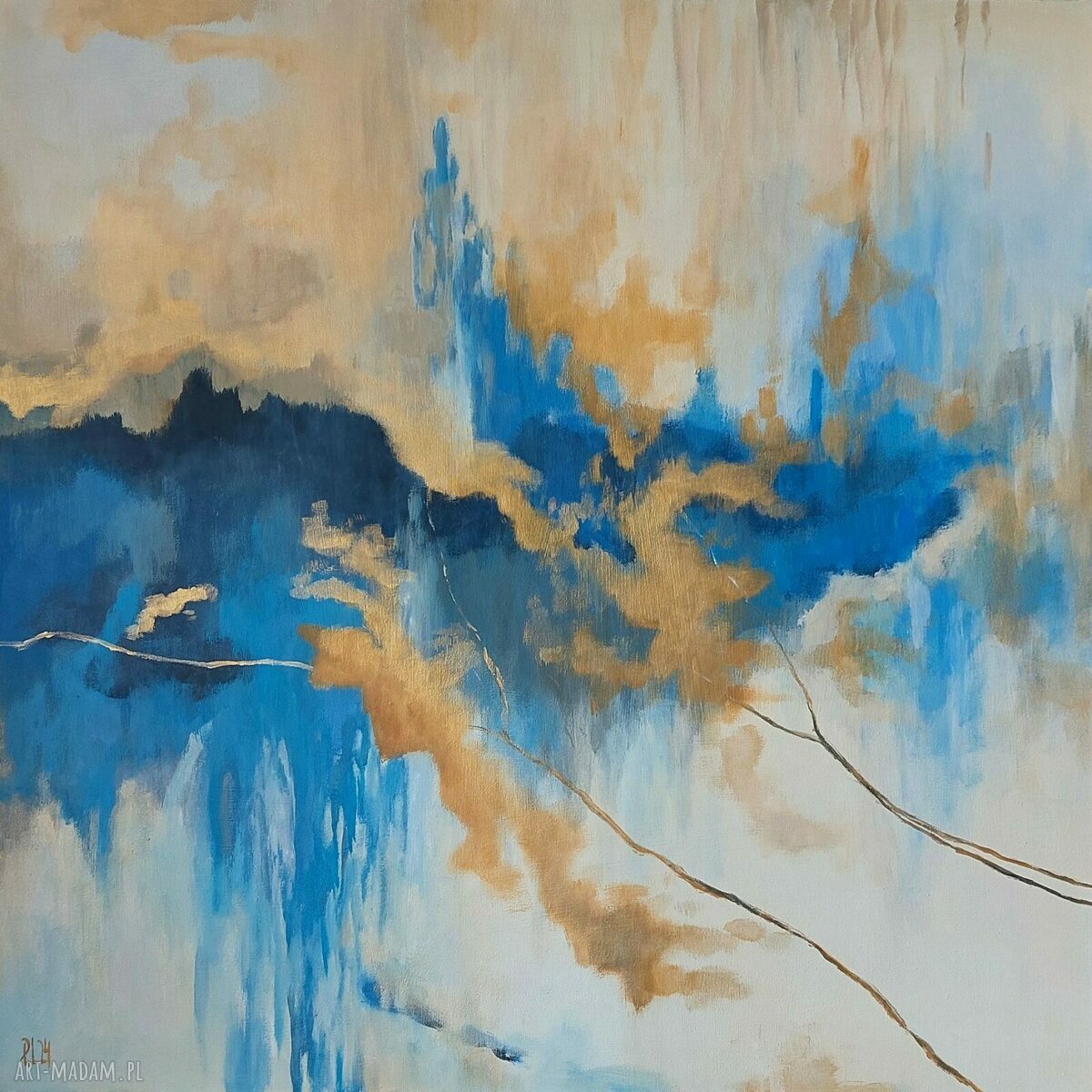 Abstrakcja - niepowtarzalny obraz akrylowy 60x60 cm