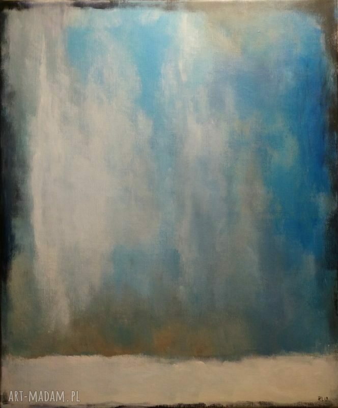 Abstrakcja - ręcznie malowany obraz akrylowy 50/60 cm (sygnowany, bez ramy)