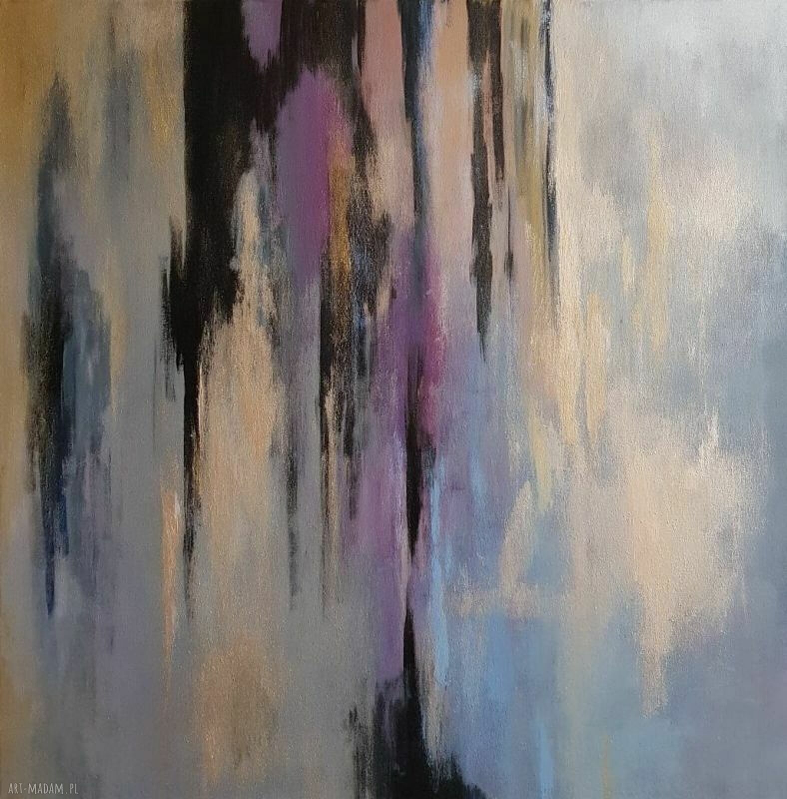 Abstrakcja - obraz akrylowy 60x60 cm namalowany na płótnie