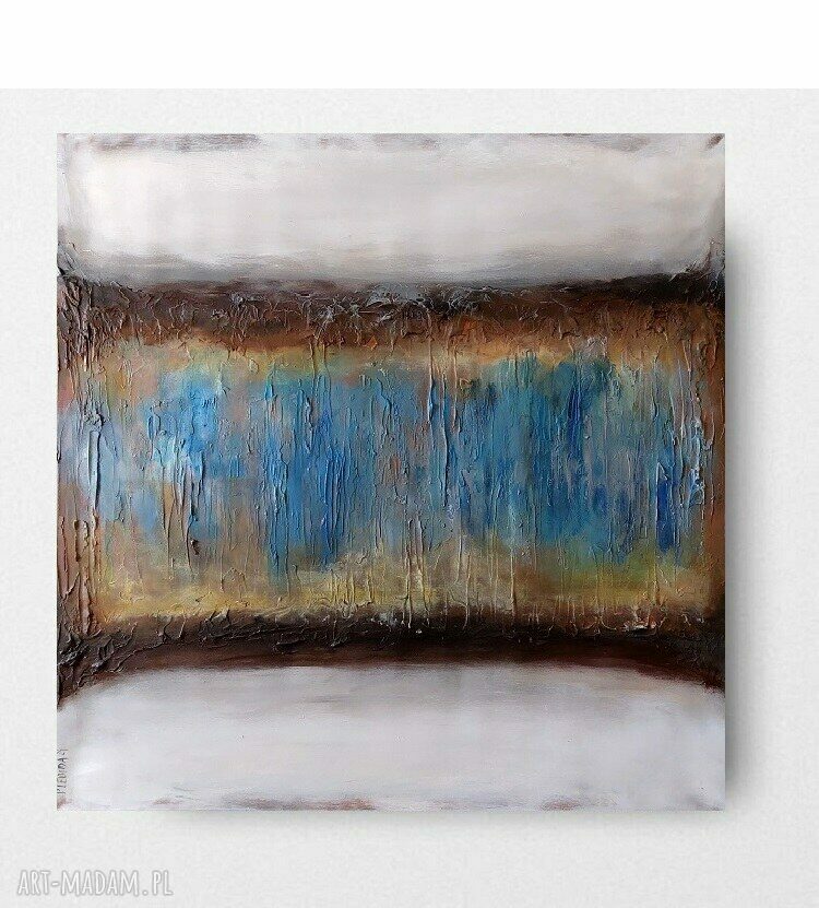 Abstrakcja - ręcznie malowany obraz akrylowy 100x100 cm