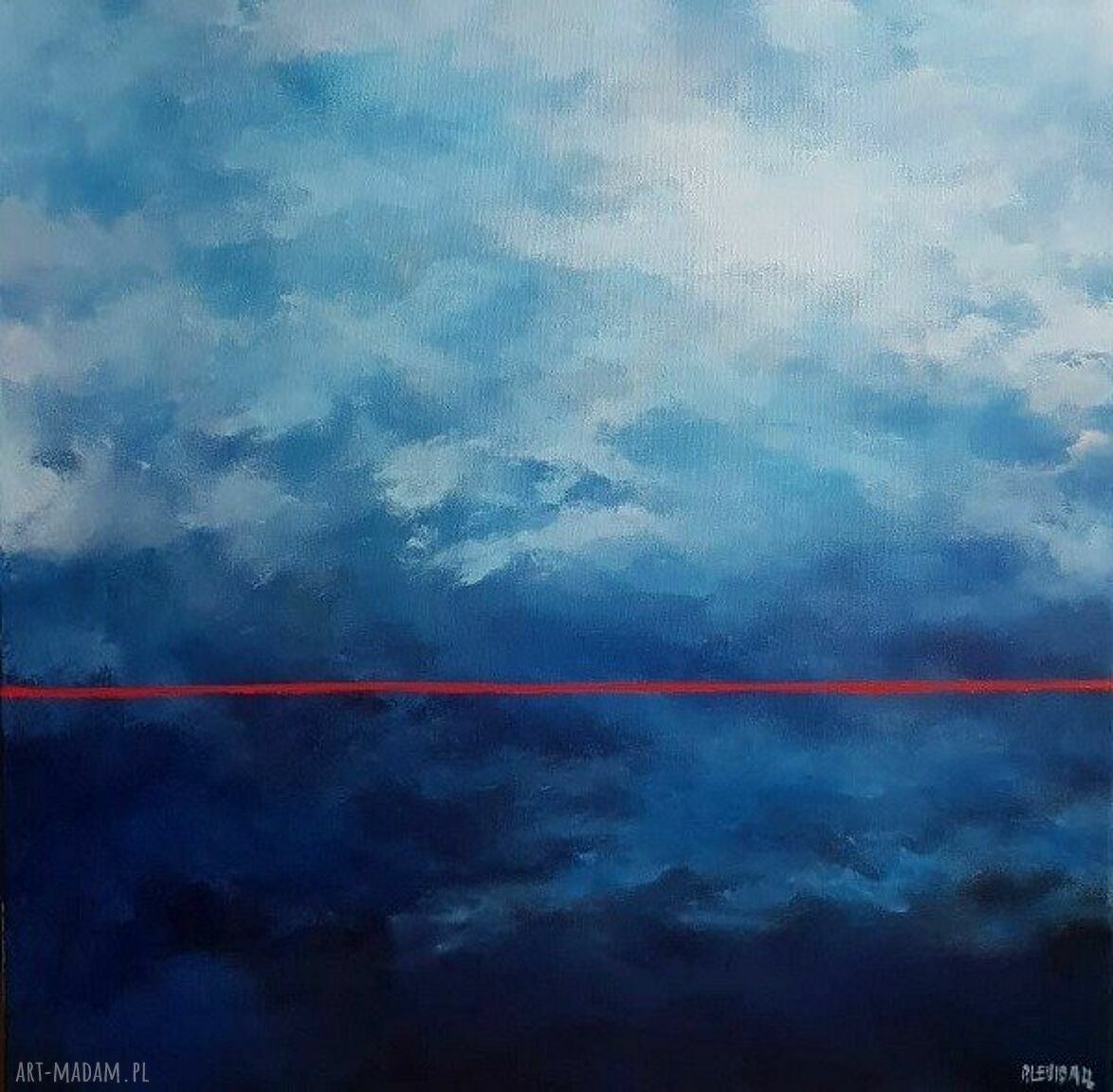 Abstrakcyjny obraz akrylowy 60/60 cm - ręcznie malowany, sygnowany, bez ramy