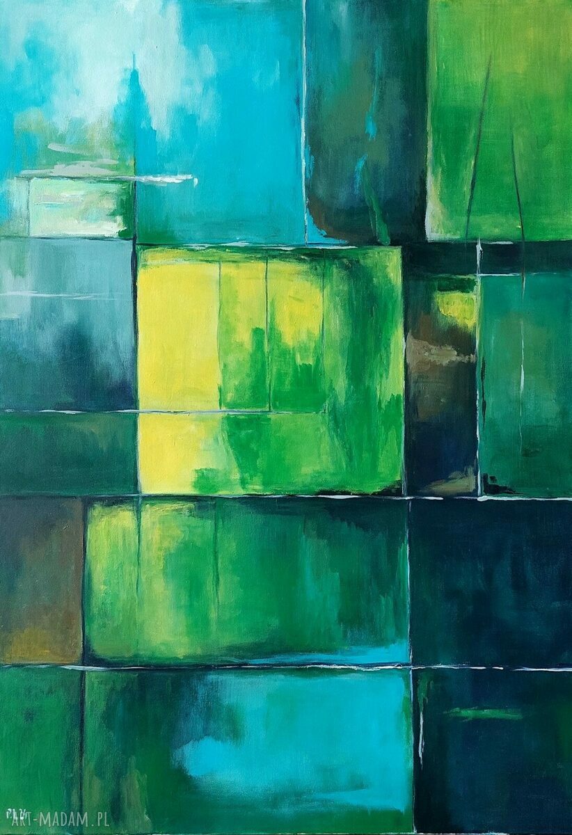 Abstrakcja - obraz akrylowy 100x70 cm (ręcznie malowany)