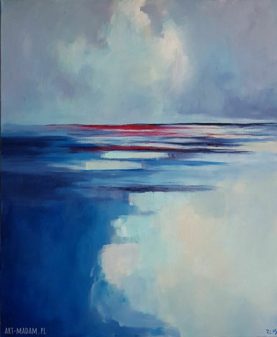 Abstrakcyjny obraz akrylowy 50x60 cm - ręcznie malowany, sygnowany, bez ramy