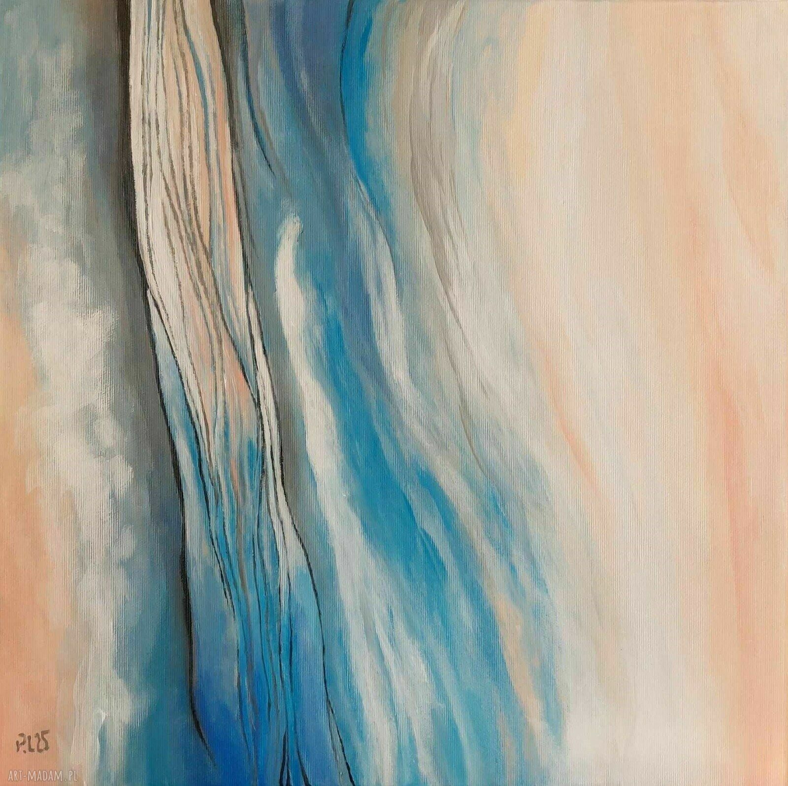 Abstrakcyjny obraz akrylowy na płótnie 40x40 cm