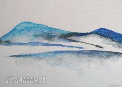 Pejzaż abstrakcja - akwarela A5 na papierze Fabriano