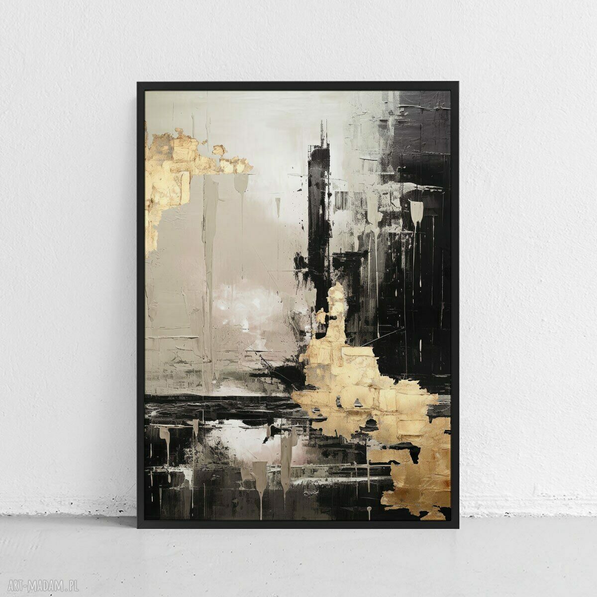 Plakat Abstrakcja ze złotem - format 50x70 cm