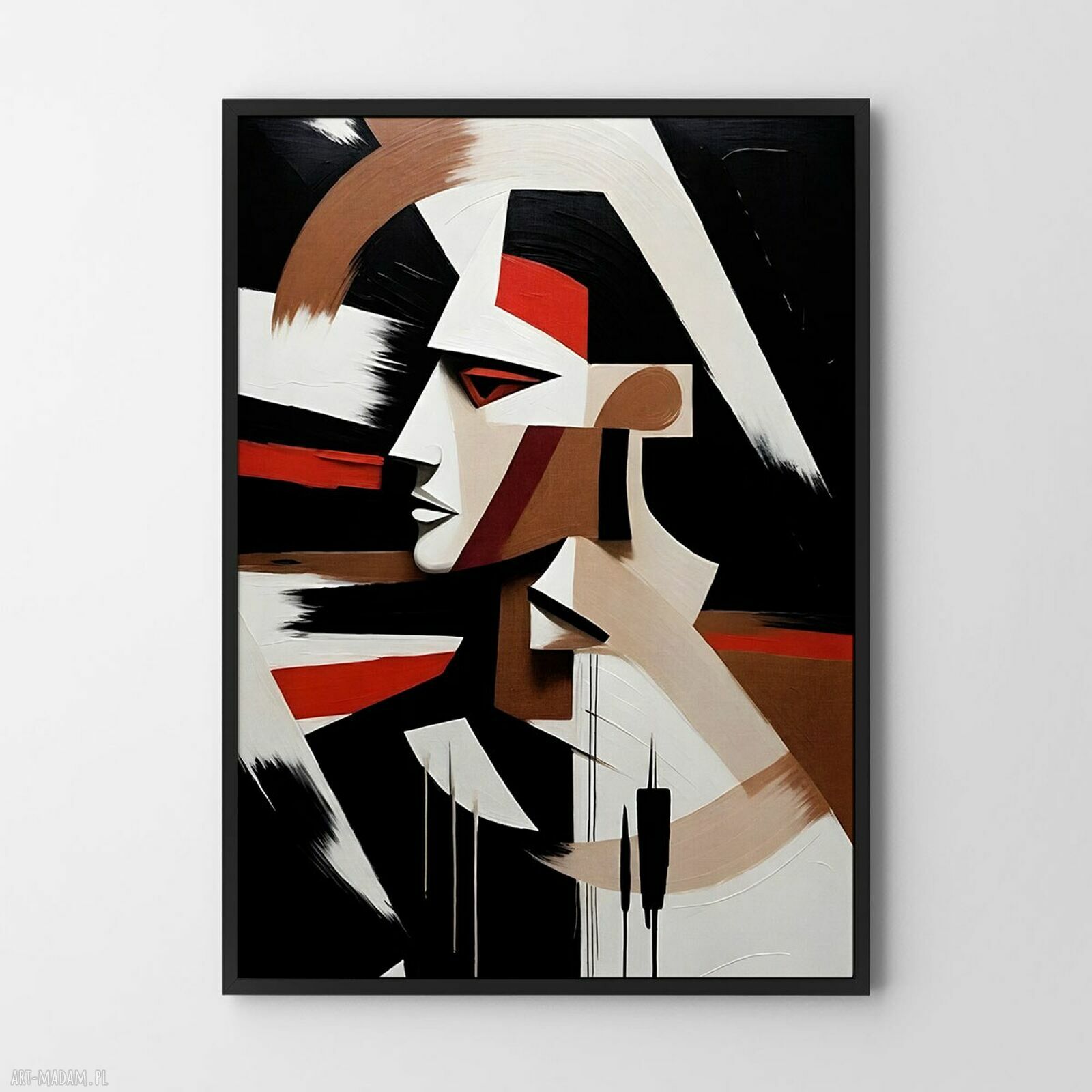 Modny plakat Abstrakcja z profilu 50x70 cm - elegancki akcent do Twojego salonu