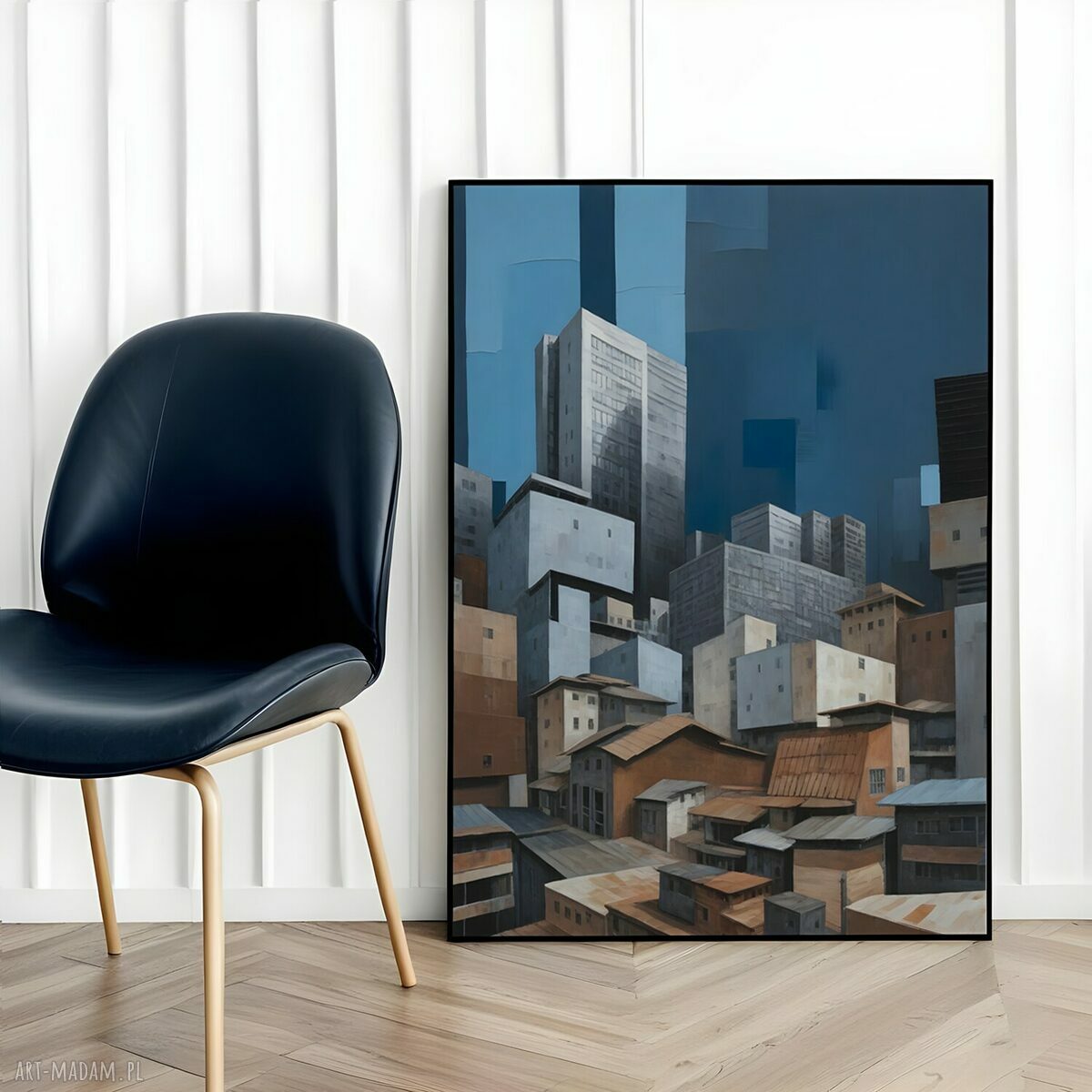 Plakat abstrakcja miasto w kolorze, format 30x40 cm do salonu i biura