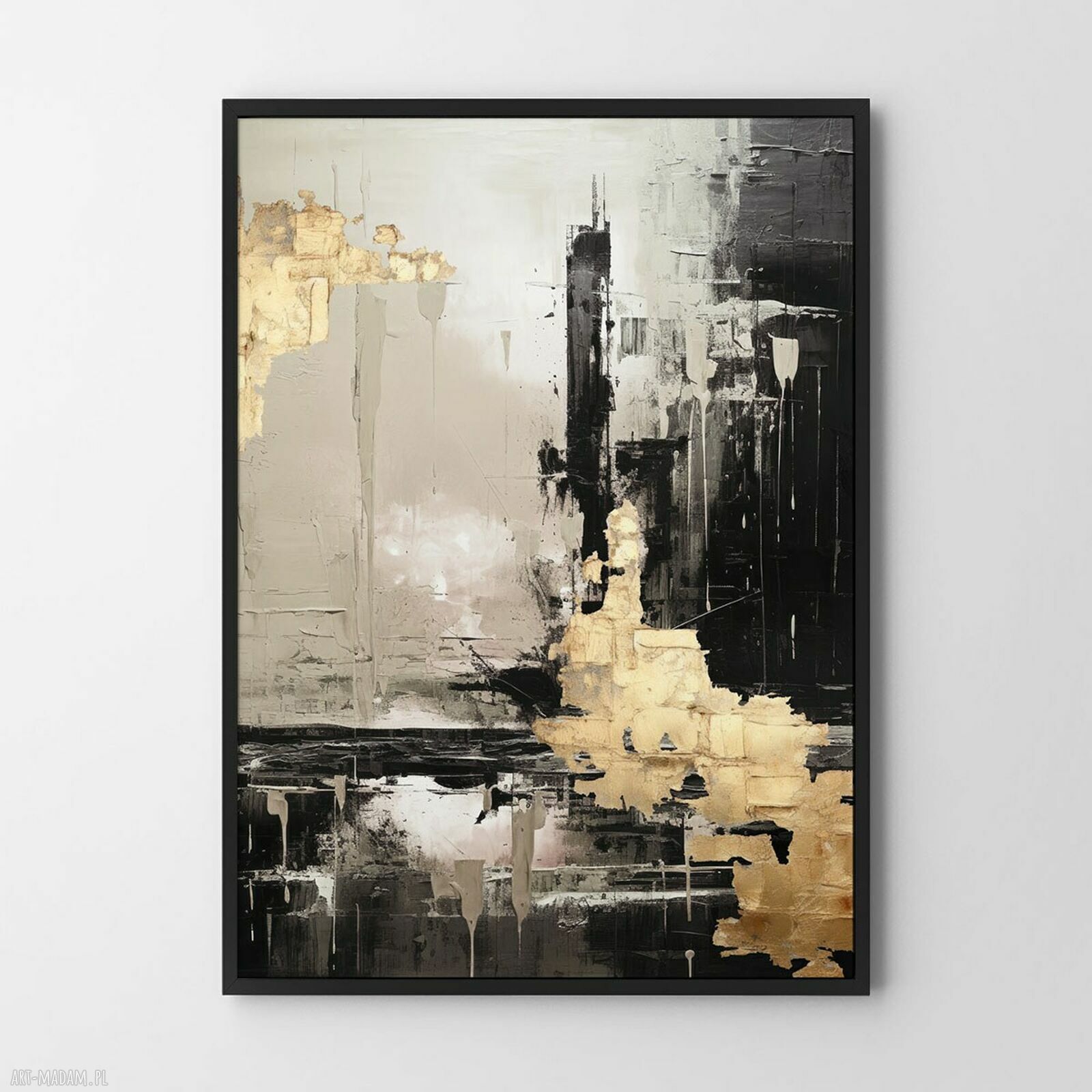 Plakat abstrakcja ze złotem - format 30x40 cm