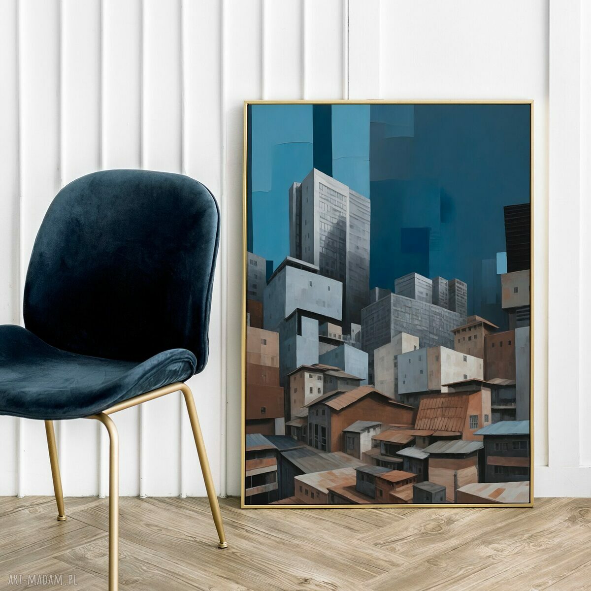 Plakat abstrakcja miasto w formacie A4