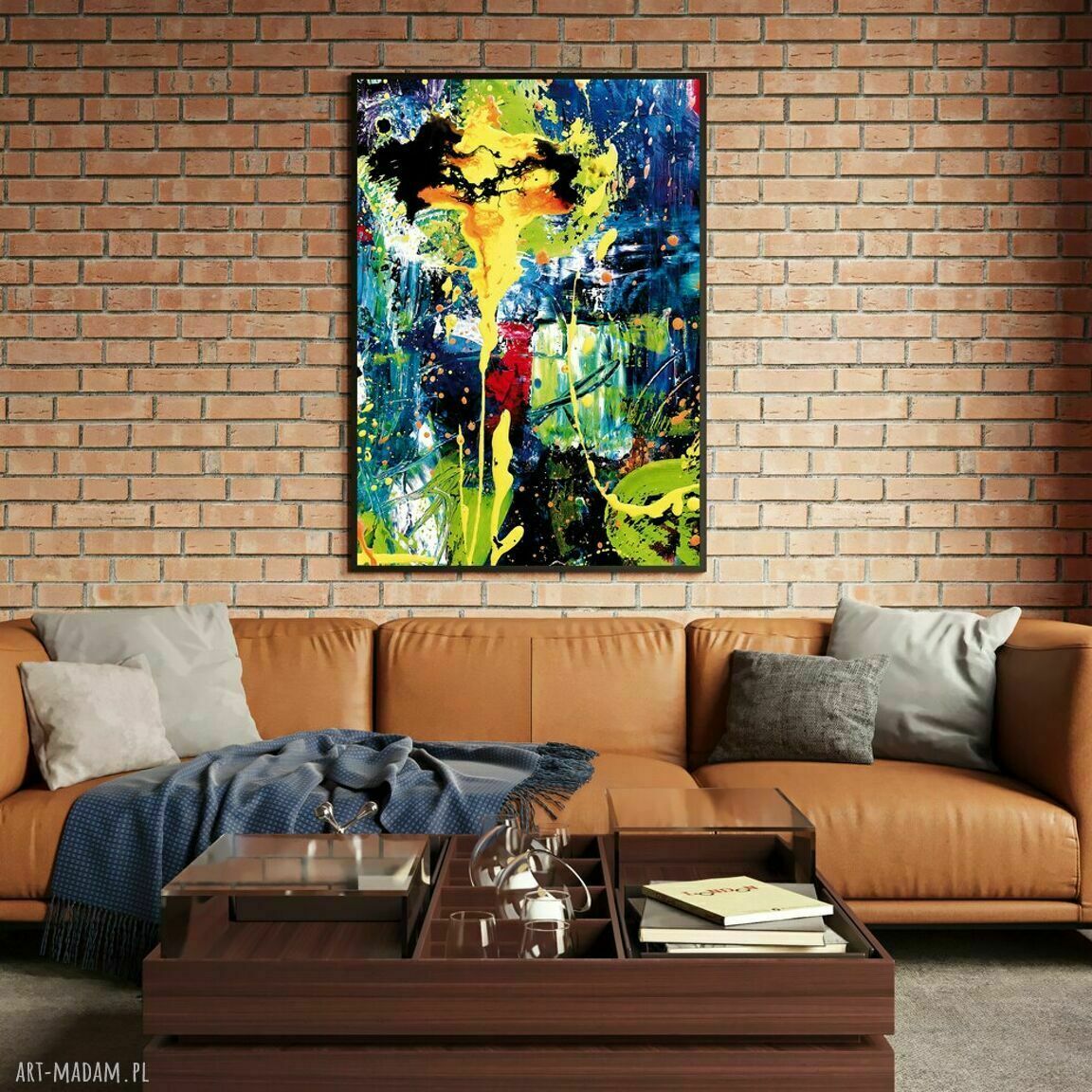 Plakat abstrakcja fluo - format A4 Hogstudio