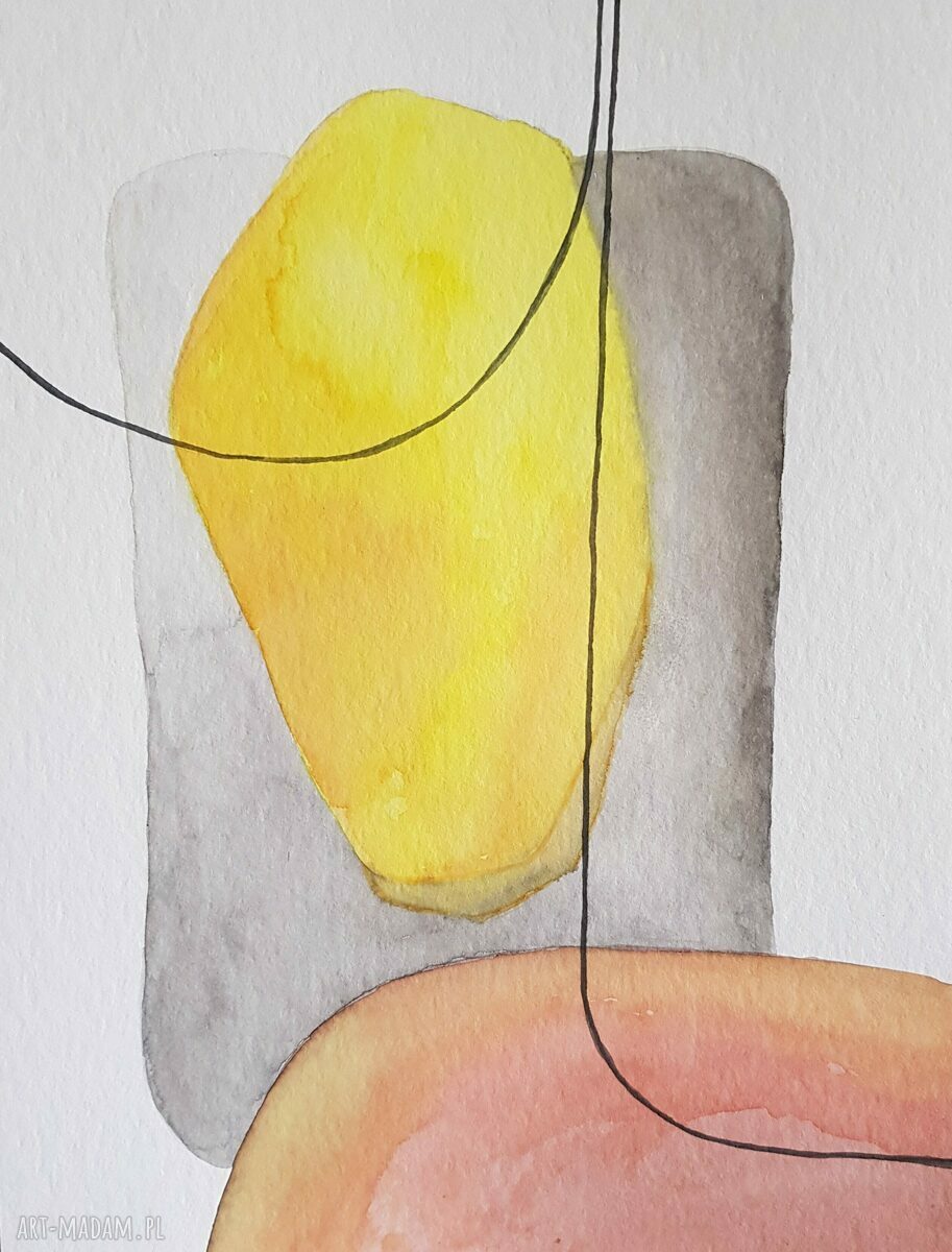 Abstrakcja - praca w formacie 24/32 cm (akwarela i tusz)