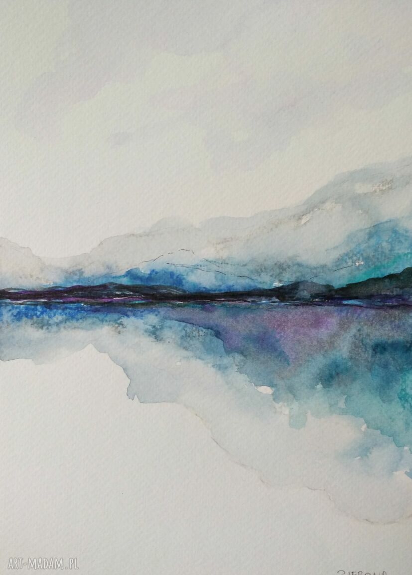 Abstrakcja akwarela - format 18/24 cm (kredki i farba na papierze)
