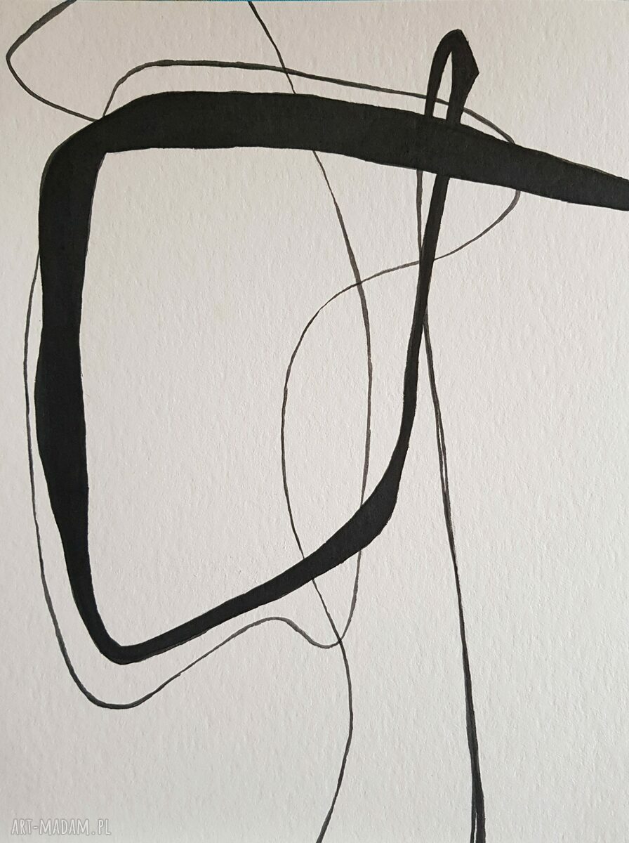 Abstrakcja - obraz akwarela i tusz 24/32 cm