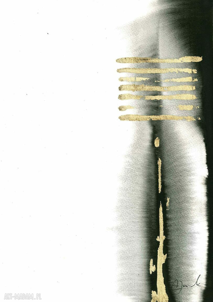 Zestaw 4 grafik „Prześwity” - czarny tusz, złocenia i minimalistyczny charakter