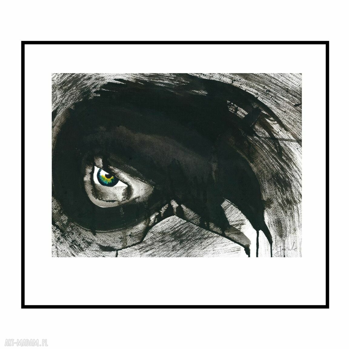 Autorska abstrakcja ręcznie malowana 30x40 - loft w czerni, szarości i bieli