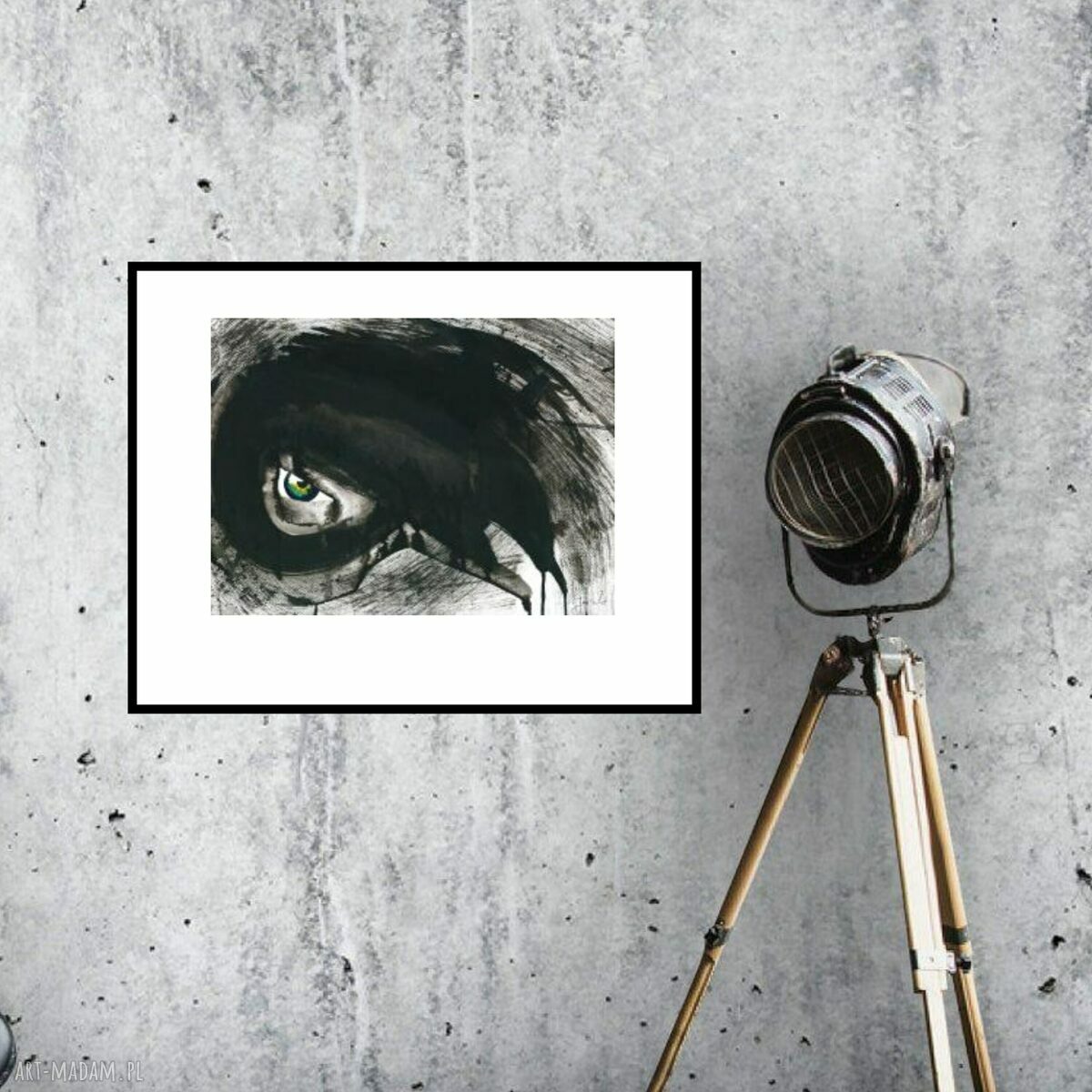 Autorska abstrakcja ręcznie malowana 30x40 - loft w czerni, szarości i bieli