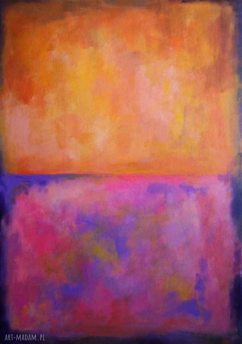 Różowo-pomarańczowa abstrakcja - akrylowy obraz 50x70 cm