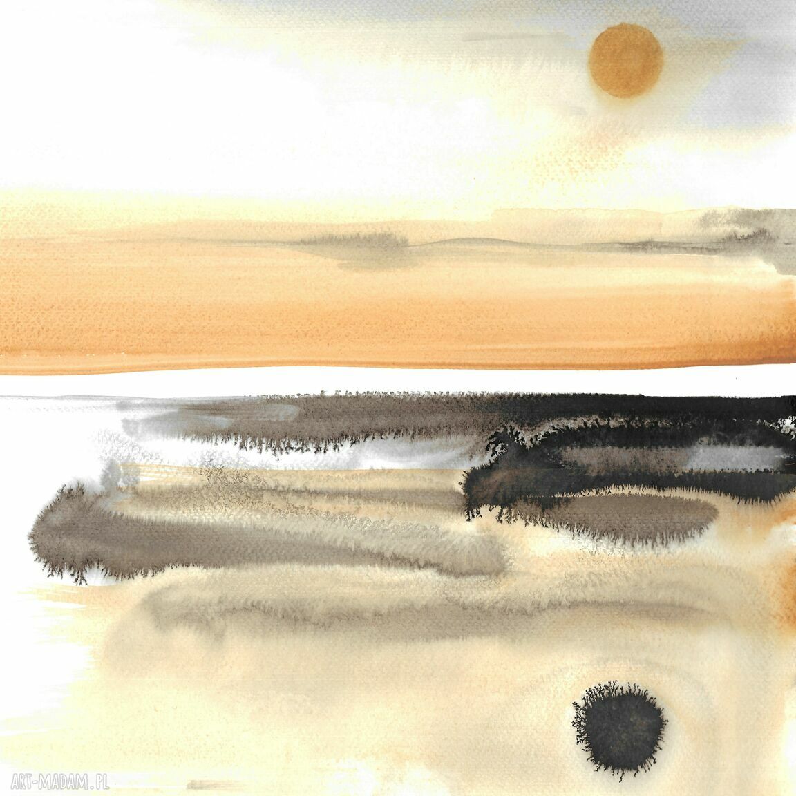 Dyptyk Abstrakcja „Świty” 2 x 40 x 50 cm - akwarela i tusz