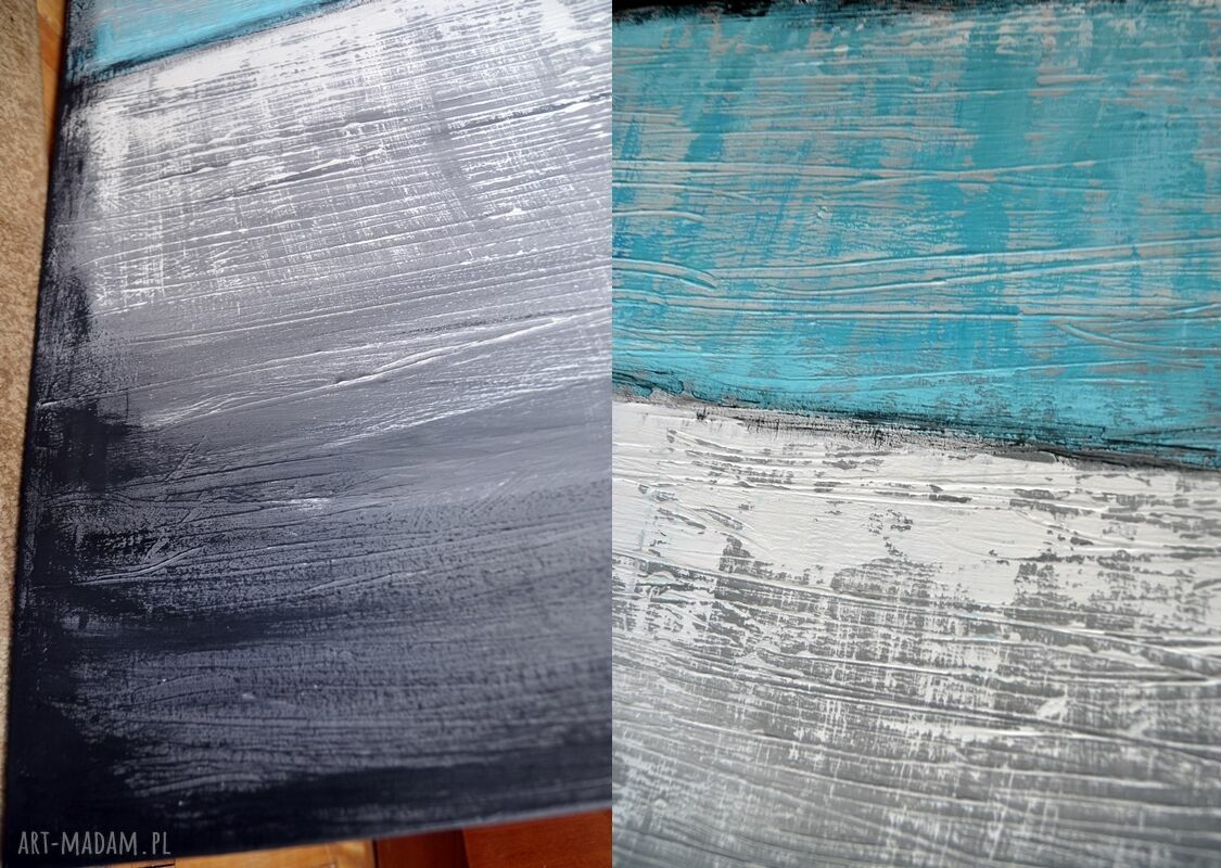 Abstrakcja TS1 - ręcznie malowany obraz strukturalny w stylu minimalizmu (80 x 120 cm)