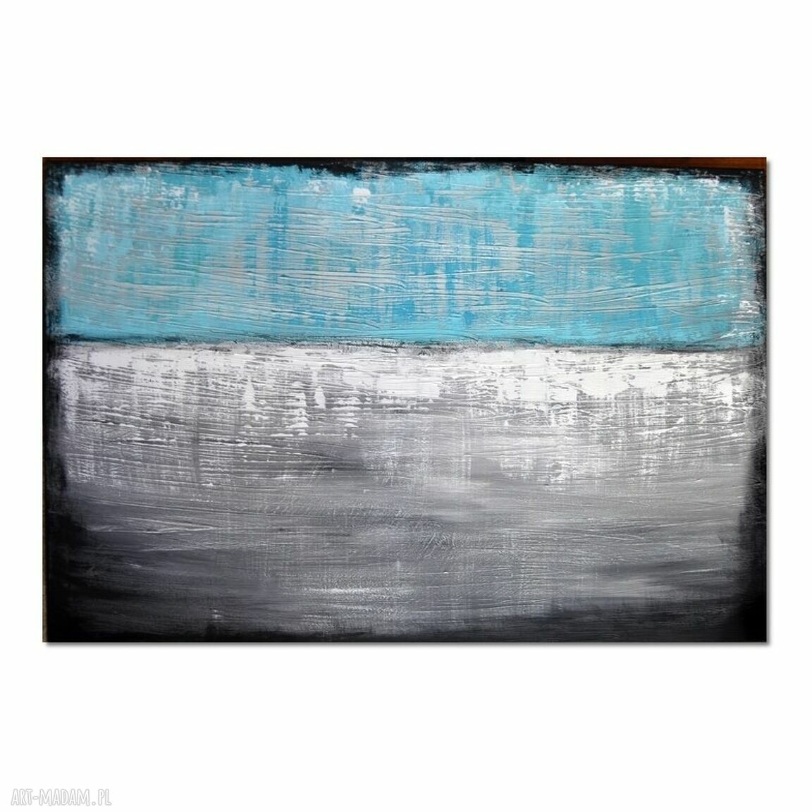 Abstrakcja TS1 - ręcznie malowany obraz strukturalny w stylu minimalizmu (80 x 120 cm)