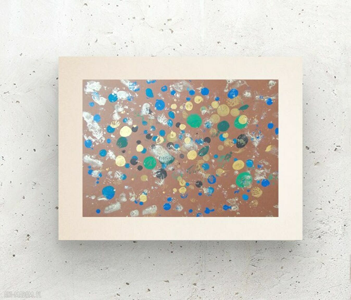 Abstrakcja w ciepłych kolorach - nowoczesna grafika do salonu i biura 30x40 cm