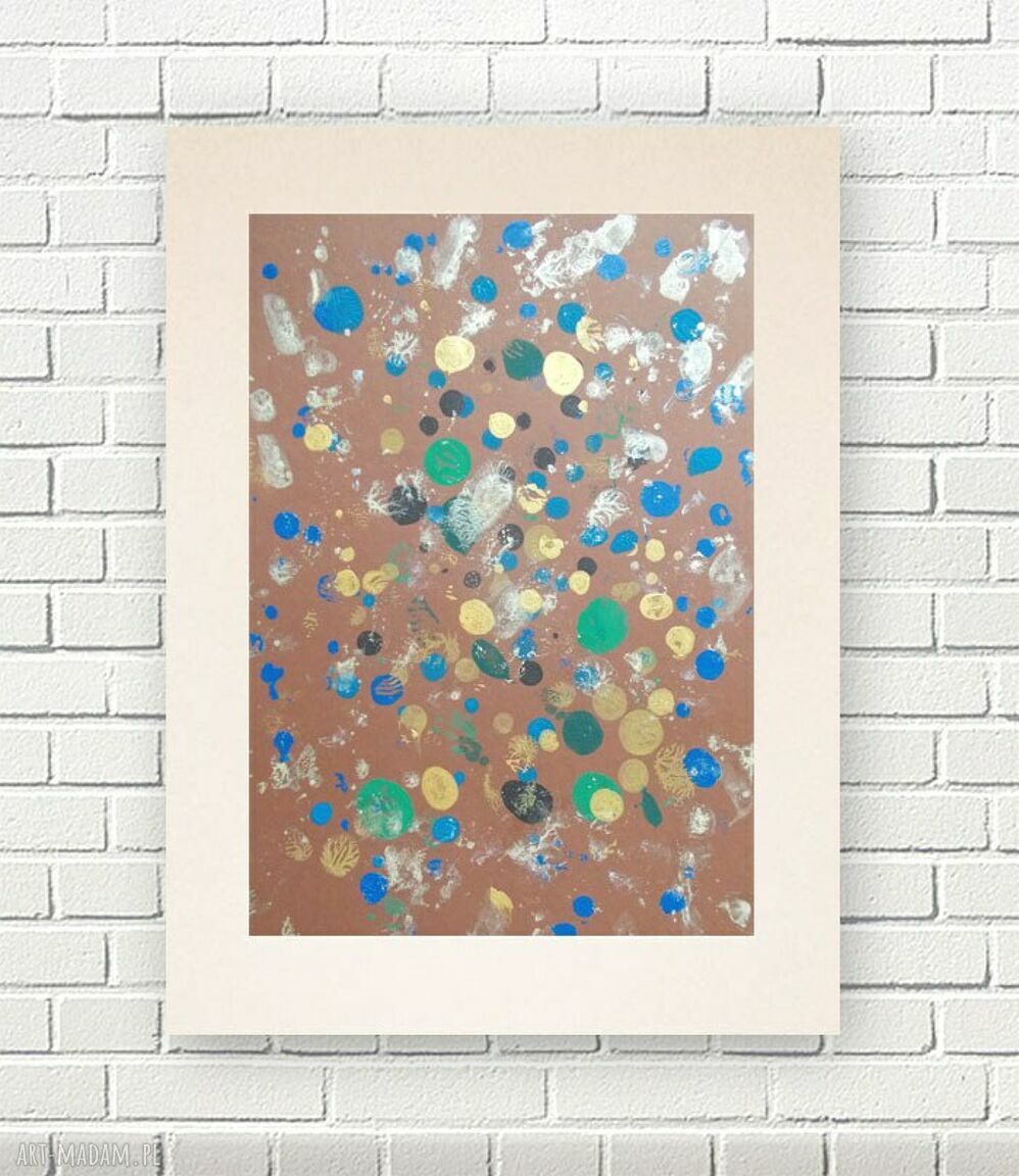 Abstrakcja w ciepłych kolorach - nowoczesna grafika do salonu i biura 30x40 cm