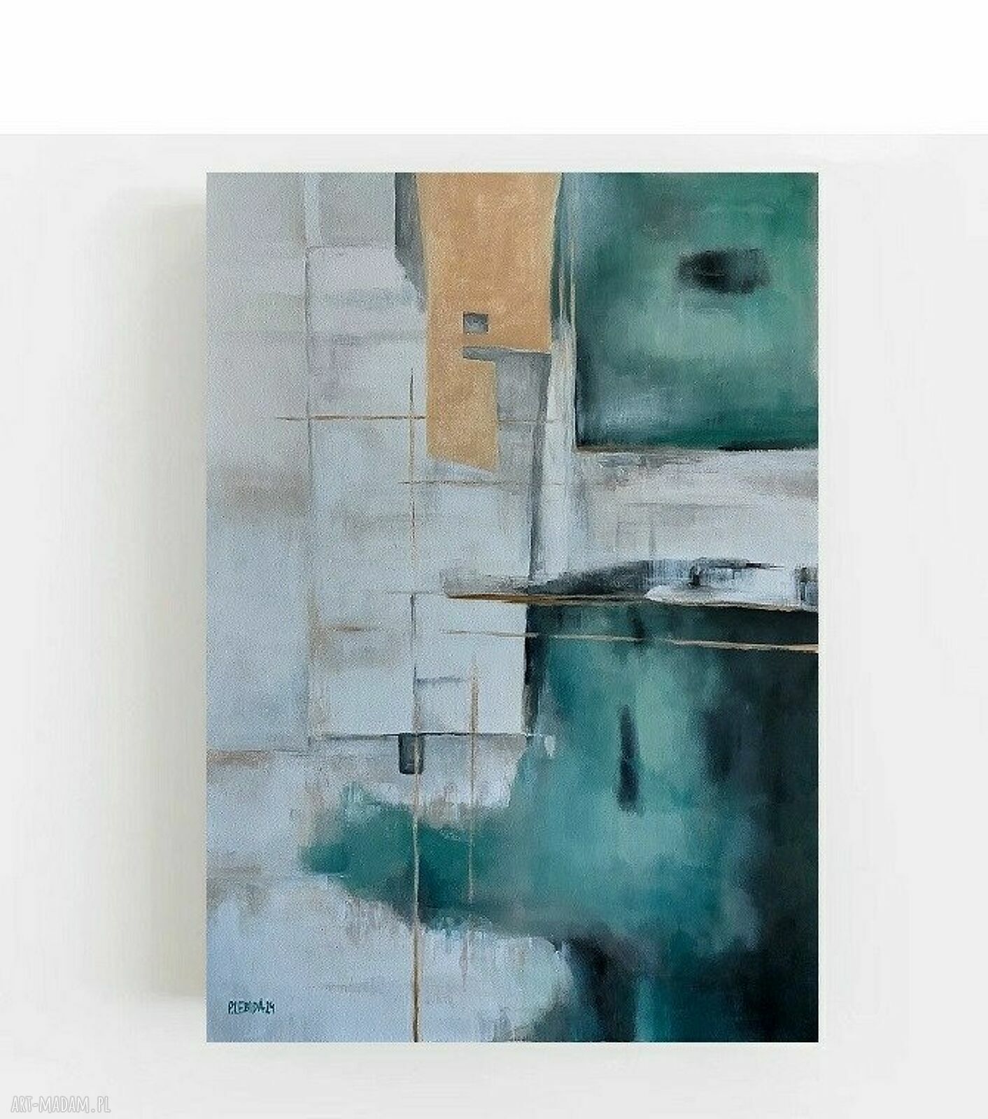 Abstrakcja w zieleniach - obraz akrylowy 100/70 cm Paulina Lebida