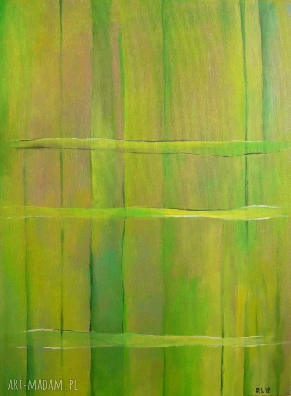 Abstrakcja w zieleniach - obraz akrylowy 30x40 cm