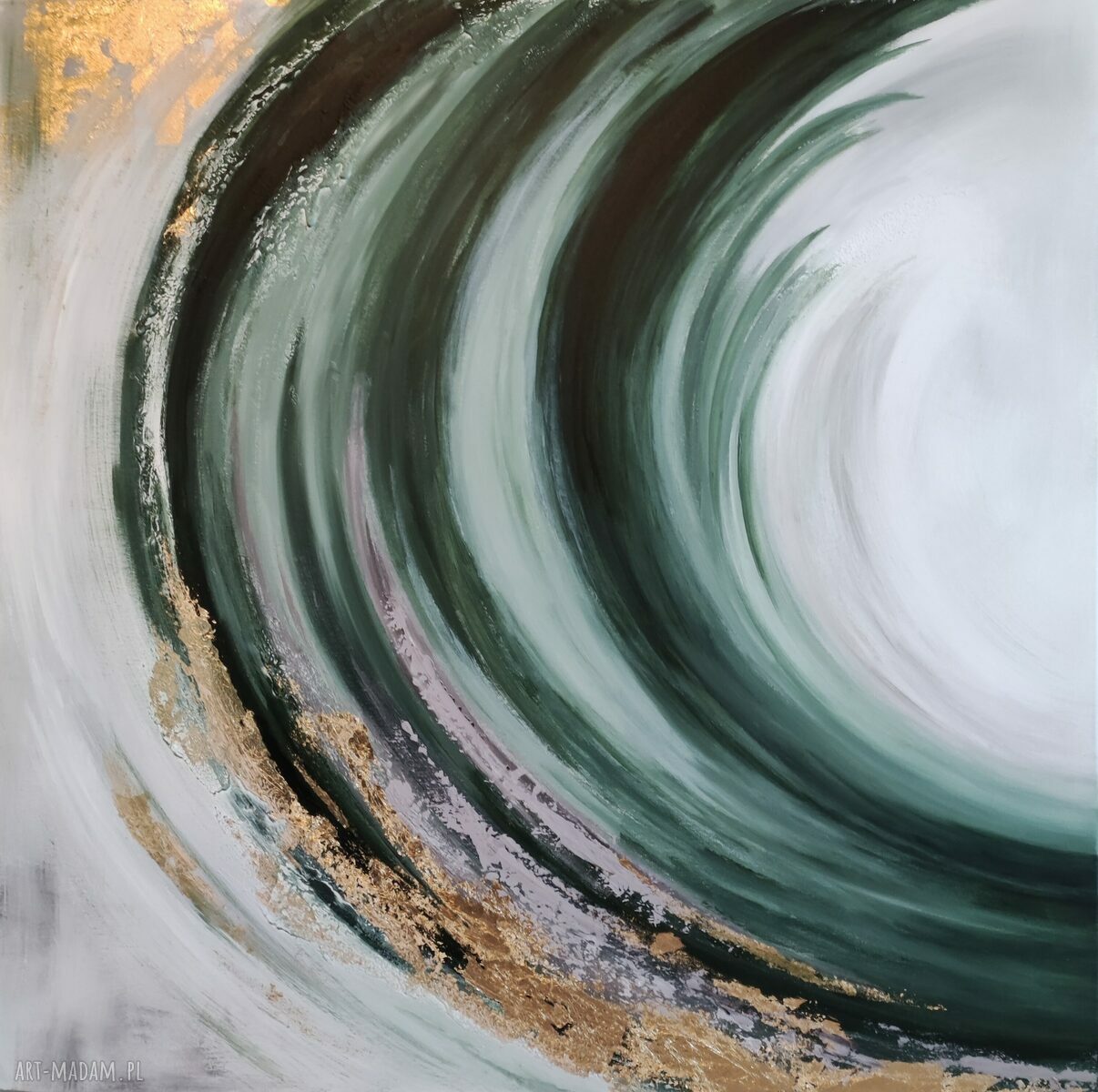 Dyptyk Abstrakcja Wave - ręcznie malowany obraz akrylowy 2x100x100 cm