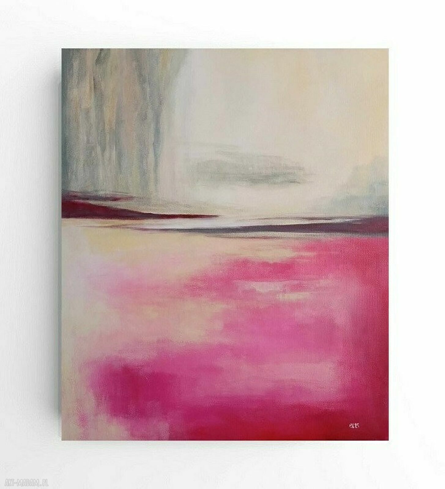 Abstrakcja z różem - obraz akrylowy 60/50 cm