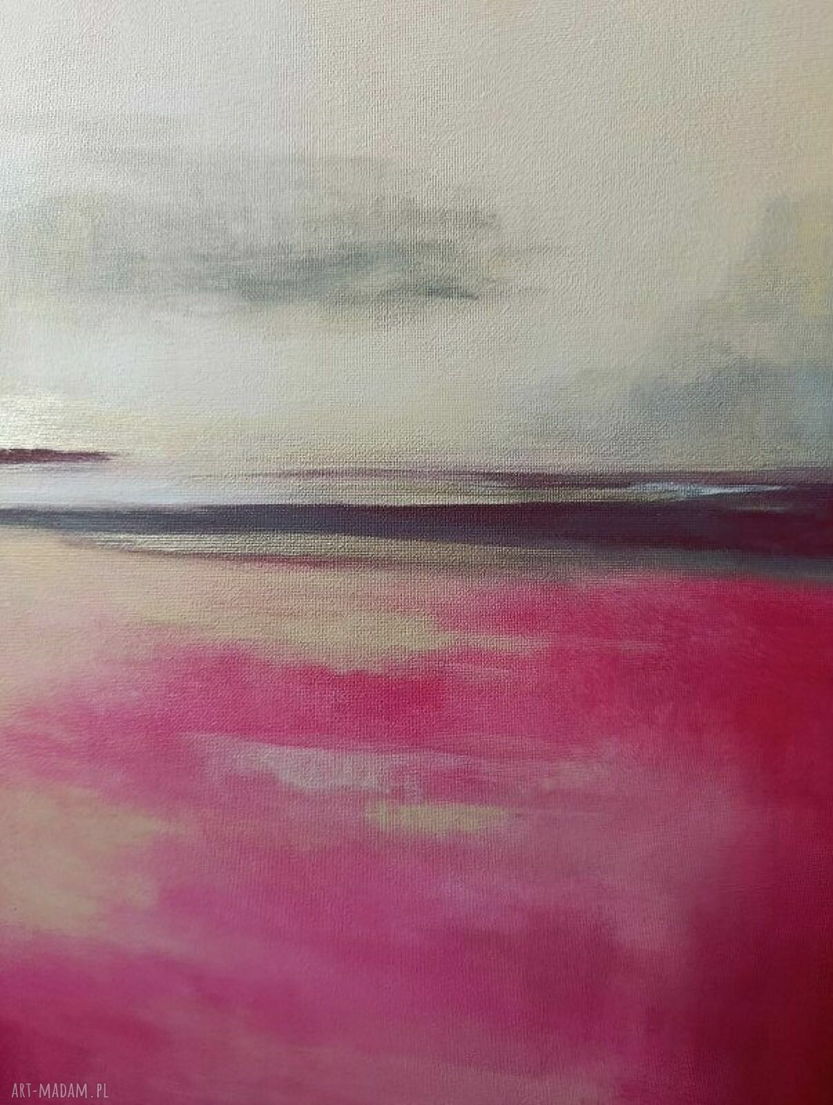 Abstrakcja z różem - obraz akrylowy 60/50 cm