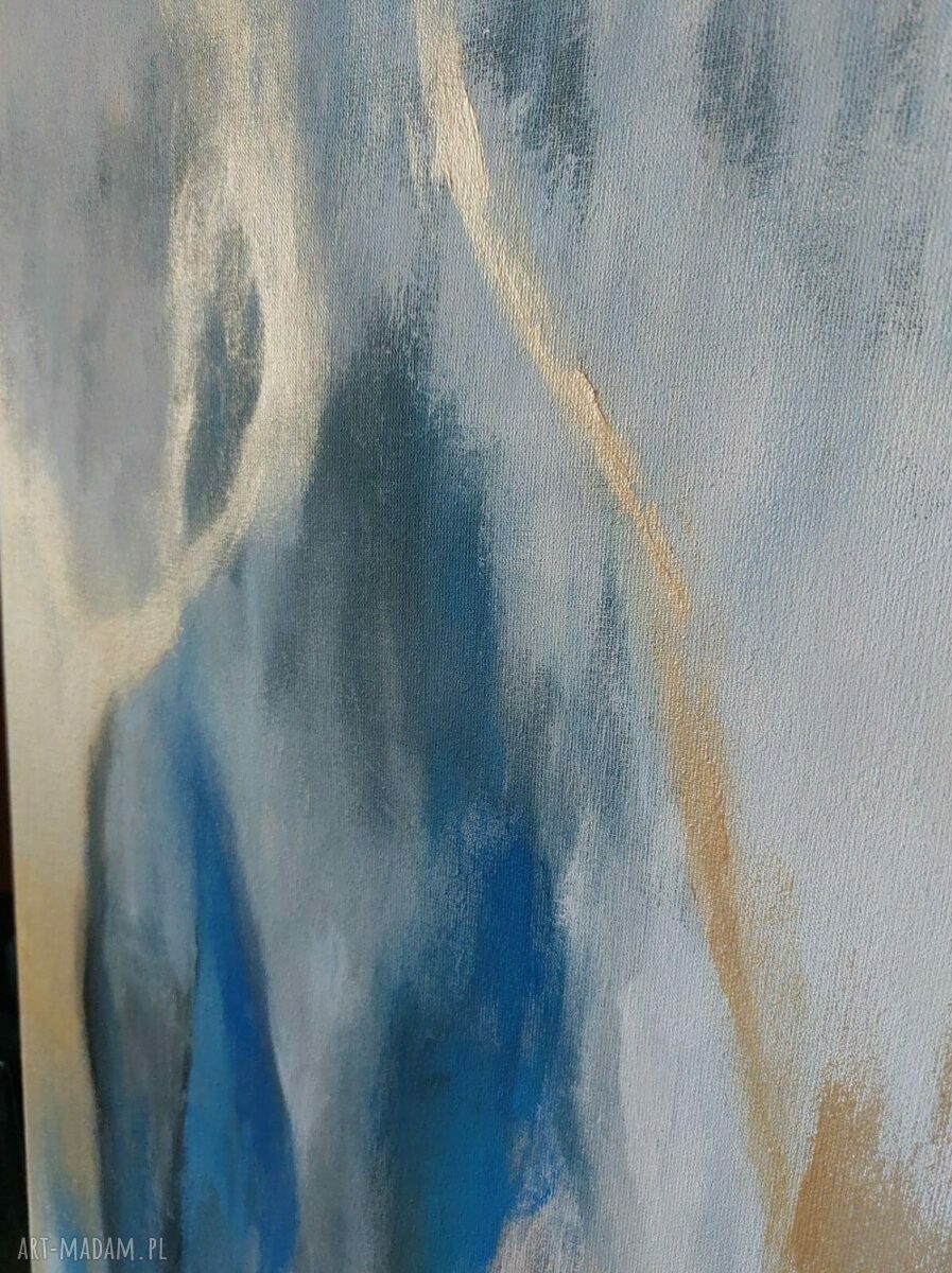 Abstrakcja ze złotem - obraz akrylowy 50x100 cm
