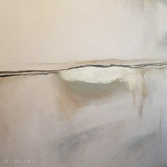Abstrakcja ze złotem - ręcznie malowany obraz akrylowy 70x60 cm na płótnie