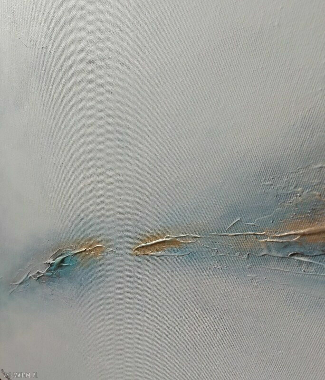 Ręcznie malowany obraz akrylowy 90x90 cm - abstrakcja ze złotem