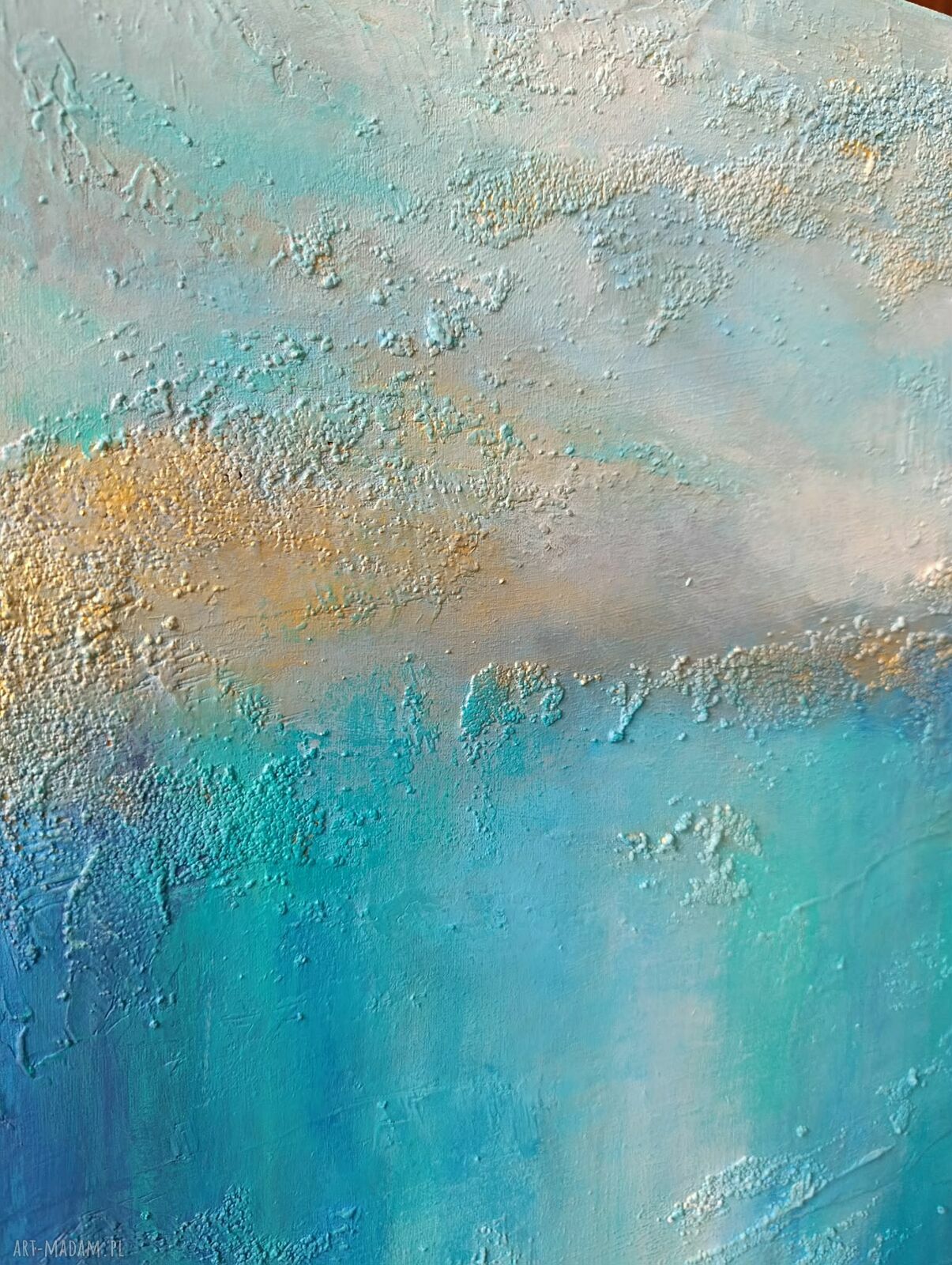 Abstrakcja ze złotem - obraz akrylowy 70/50 cm