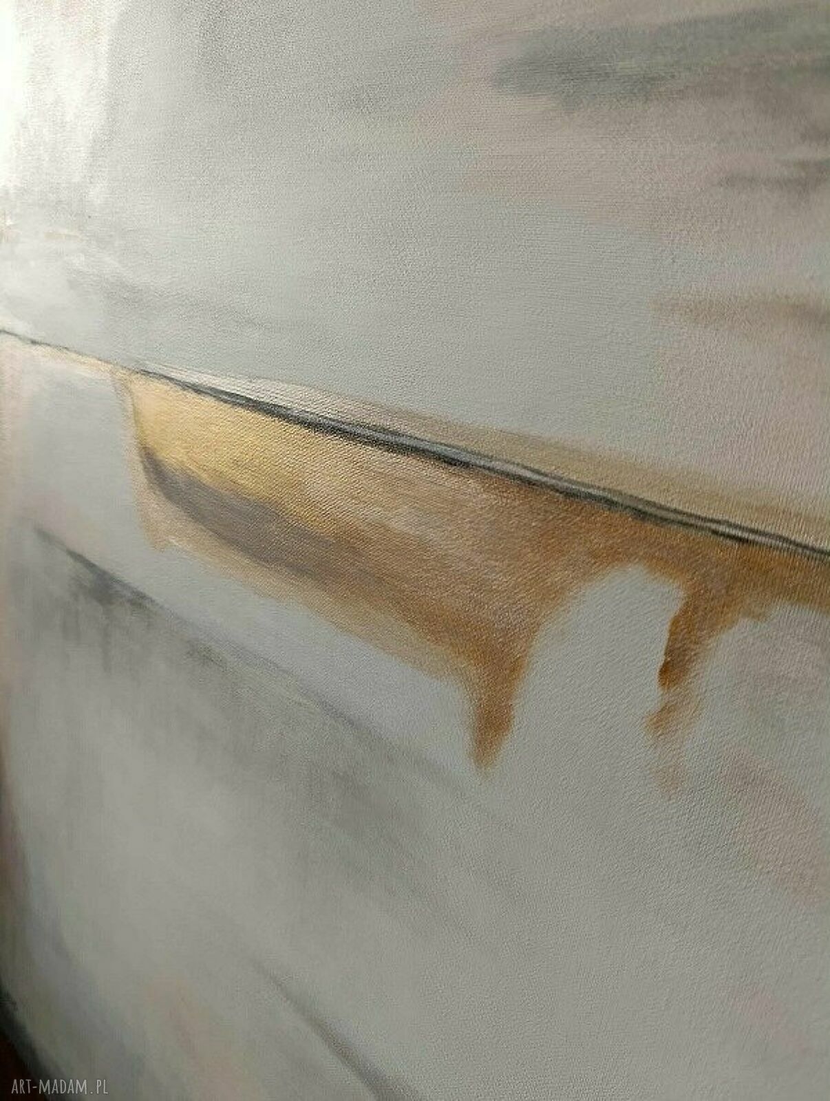 Abstrakcja ze złotem i różem - obraz akrylowy 80x60 cm na płótnie
