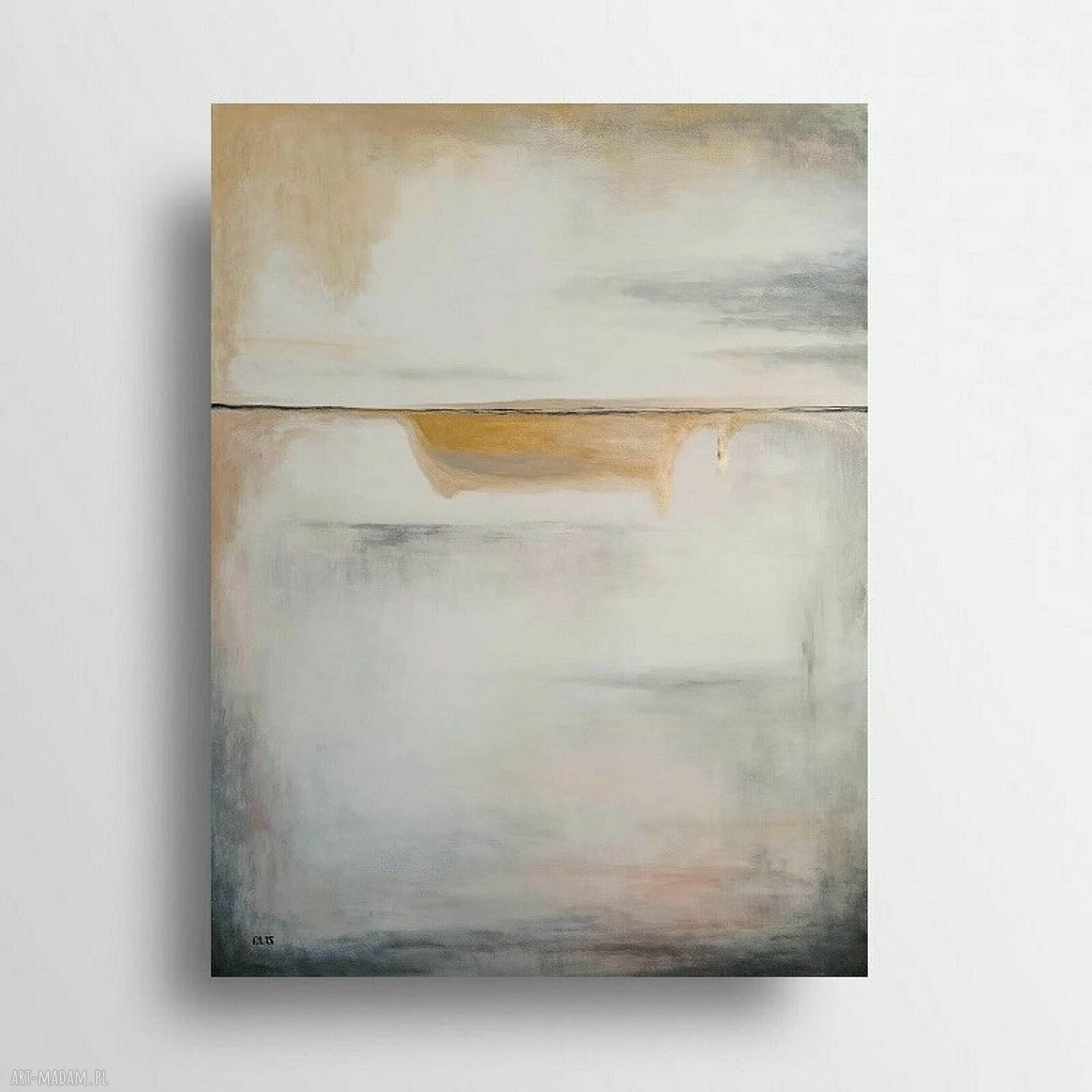 Abstrakcja ze złotem i różem - obraz akrylowy 80x60 cm na płótnie