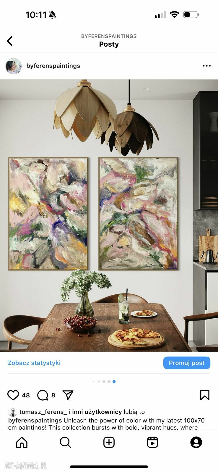 Abstrakcyjny zestaw obrazów 100x70 cm do salonu