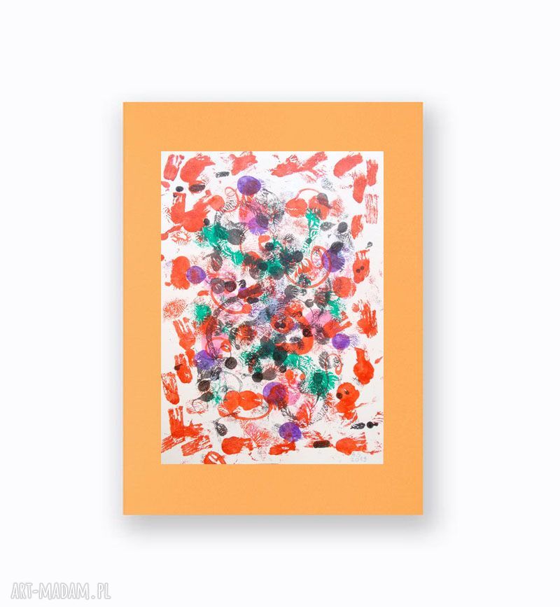 Abstrakcyjna grafika minimalizm do loftu 30x40 cm - ręcznie malowana