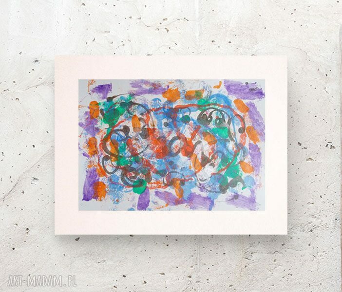 Ręcznie malowana abstrakcyjna grafika boho 30x40 do loftu