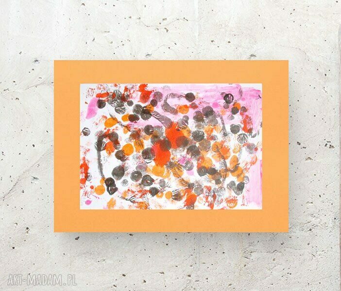 Abstrakcyjna grafika w ciepłych kolorach do loftu 30x40 cm