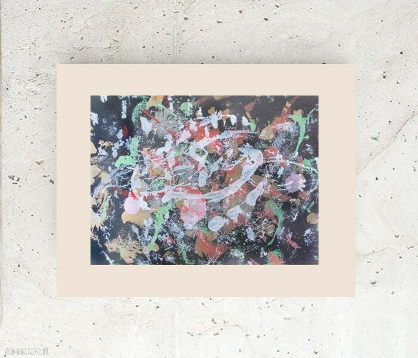 Abstrakcyjna grafika do domu 30x40 - nowoczesny rysunek boho, lekko metaliczna