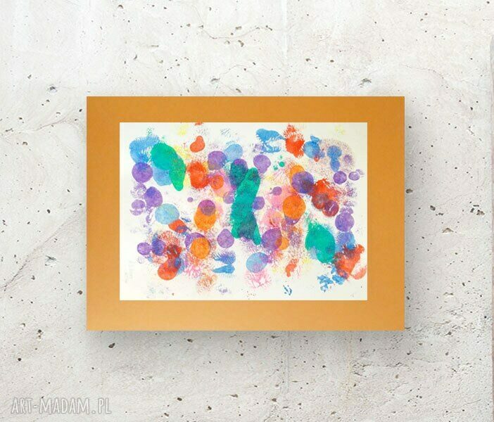 Abstrakcyjna grafika boho 30x40 cm na ścianę - ręcznie malowana
